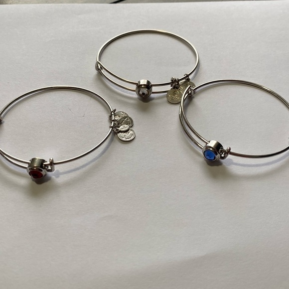 Alex and Ani Jewelry - Alex And Ani Red White And Blue Crystal Bracelets Set of 3 USA Patriotic